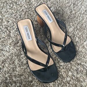 Steve Madden Black Thong Heels
